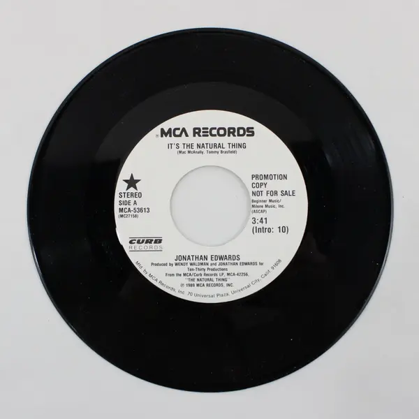 Jonathan Edwards It's the Natural Thing MCA Promo  7" Vinyl Record