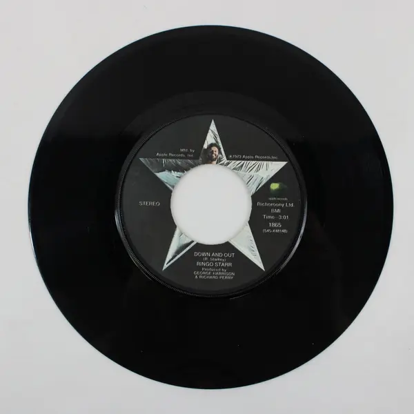 Ringo Starr Photograph/ Down and Out Apple Records 7" Vinyl Record