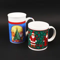 Royal Norfolk & Riviera by Van Beers Santa Christmas Coffee Mugs Set of 2