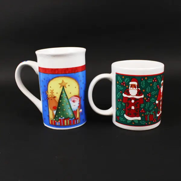Royal Norfolk & Riviera by Van Beers Santa Christmas Coffee Mugs Set of 2