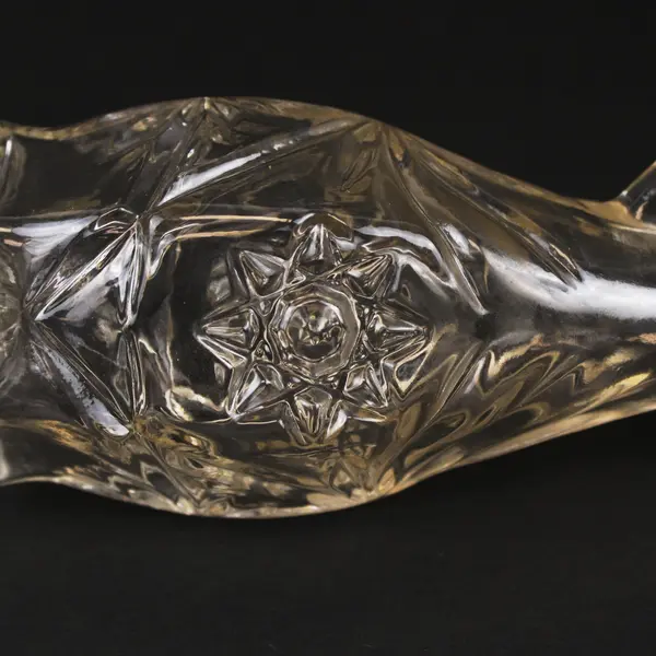 Anchor Hocking Star of David Glass Oil Cruet Faceted Stopper