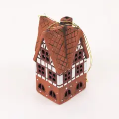 Ceramic Half-Timbered House Hanging Ornament Cottage Decor