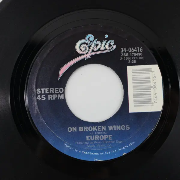 Europe The Final Countdown/ On Broken Wings 1986 7" Vinyl Record
