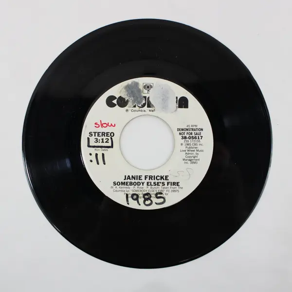 Janie Fricke Somebody Else's Fire 1985 Columbia Promo Demo 45 RPM 7" Single