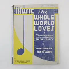 1936 Music the Whole World Loves 53 Piano Solos Chester Wallis Henry Weber