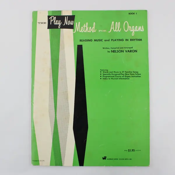Vintage 1963 The Play Now Method For All Organs by Nelson Varon PB Reading Music