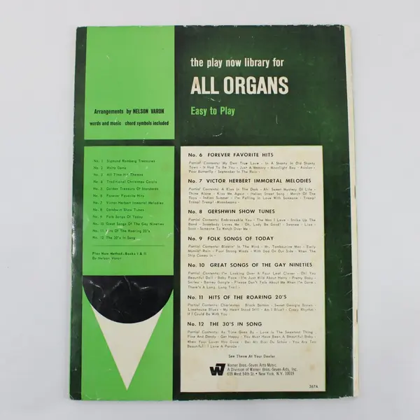 Vintage 1963 The Play Now Method For All Organs by Nelson Varon PB Reading Music