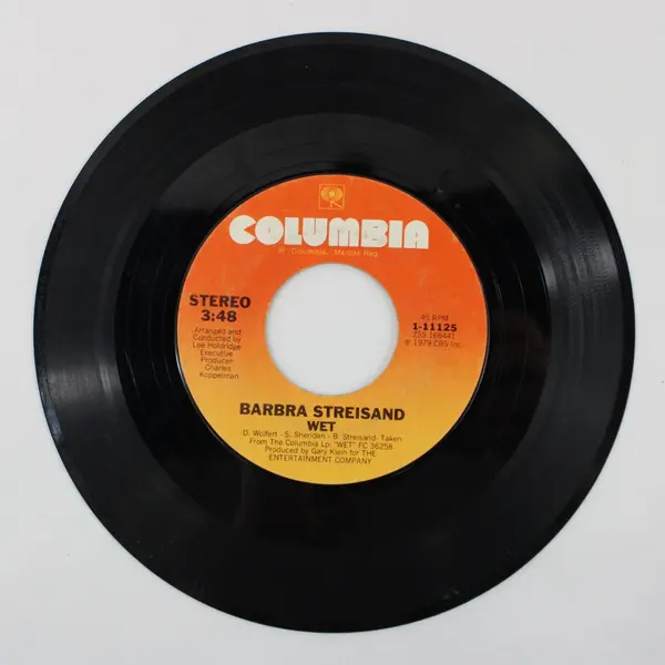 Barbra Streisand Donna Summer No More Tears/Wet 7" 45 RPM Columbia 1-11125