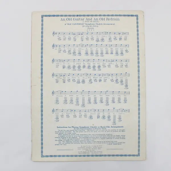 An Old Guitar and an Old Refrain 1927 Sheet Music Gus Kahn Ben Black Neil Moret