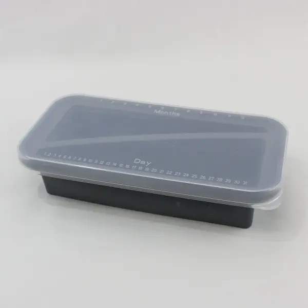 Gray Silicone 1-Cup Divided Freezing Tray With Clear Fitted Lid 11" Long