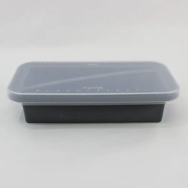 Gray Silicone 1-Cup Divided Freezing Tray With Clear Fitted Lid 11" Long