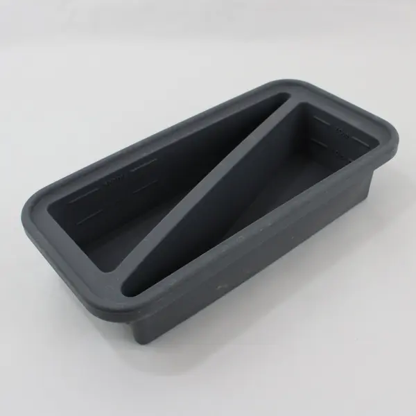 Gray Silicone 1-Cup Divided Freezing Tray With Clear Fitted Lid 11" Long