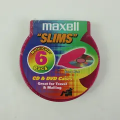 Maxell Multi-Color Slim CD DVD Cases 6 Pack