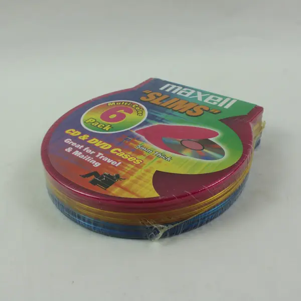 Maxell Multi-Color Slim CD DVD Cases 6 Pack
