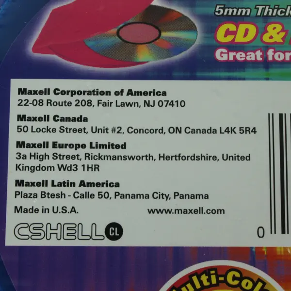 Maxell Multi-Color Slim CD DVD Cases 6 Pack