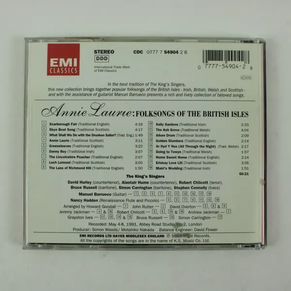 Annie Laurie Folksongs of the British Isles CD The King's Singers