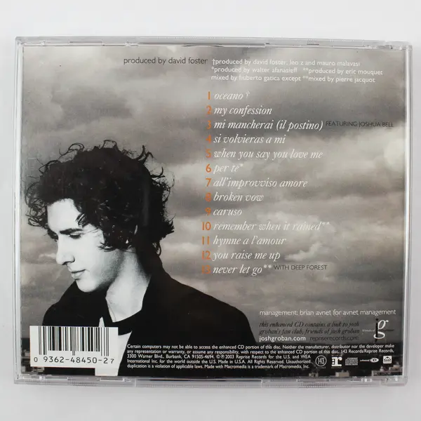 Josh Groban Closer CD Album