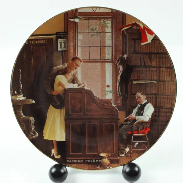 Dave Grossman Creations Norman Rockwell The Marriage License Collector Plate