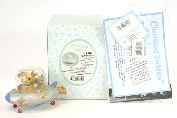 Enesco Cherished Teddies Travers Boy Spaceship Figurine 2003 114101