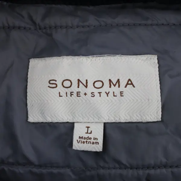 Sonoma Men's Large Black Zip-Up Puffer Vest