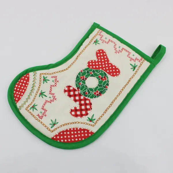 Lot of 3 Christmas Potholders Red Green Gold White Holiday Kitchen