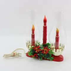 Vintage Timco Electric 3-Light Hurricane Candolier Christmas Lamp Working