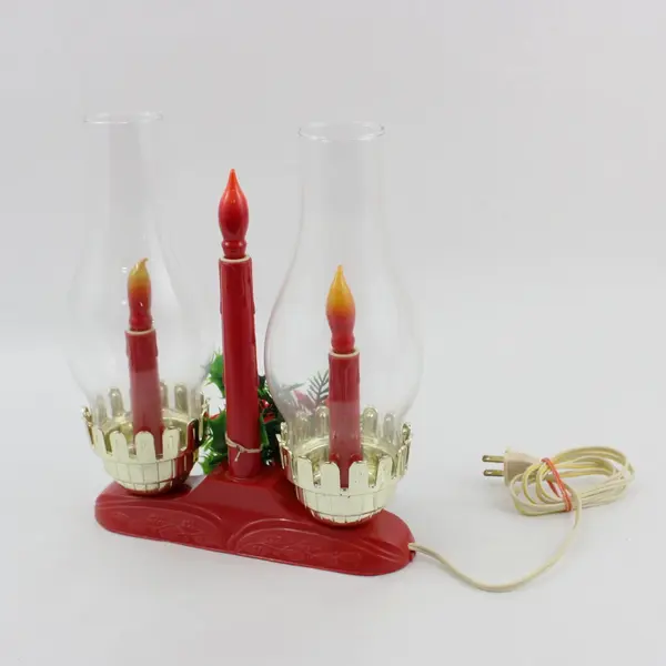 Vintage Timco Electric 3-Light Hurricane Candolier Christmas Lamp Working