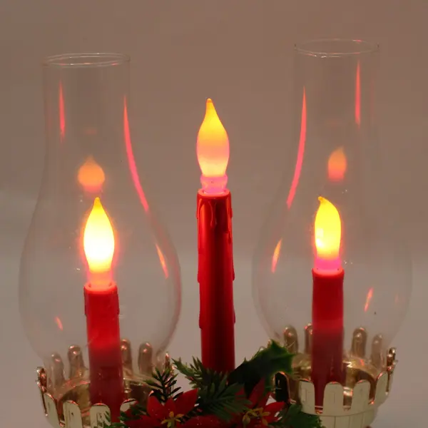 Vintage Timco Electric 3-Light Hurricane Candolier Christmas Lamp Working