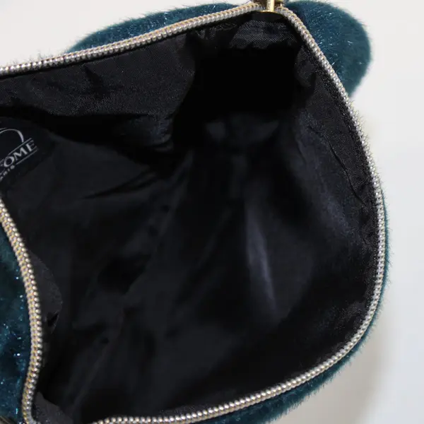 Lancôme Paris Blue Velvet Cosmetic Makeup Bag Zip Pouch Very Good