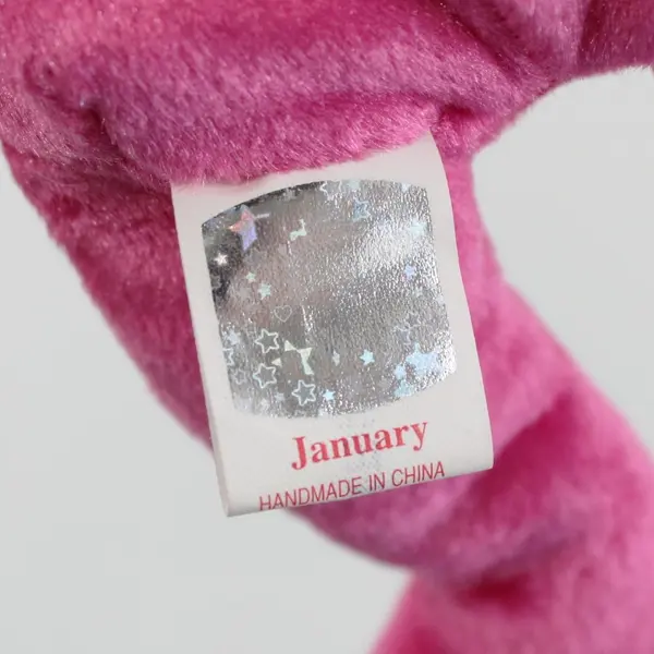 TY Beanie Baby January Teddy Birthday Bear 2002 Silver Party Hat