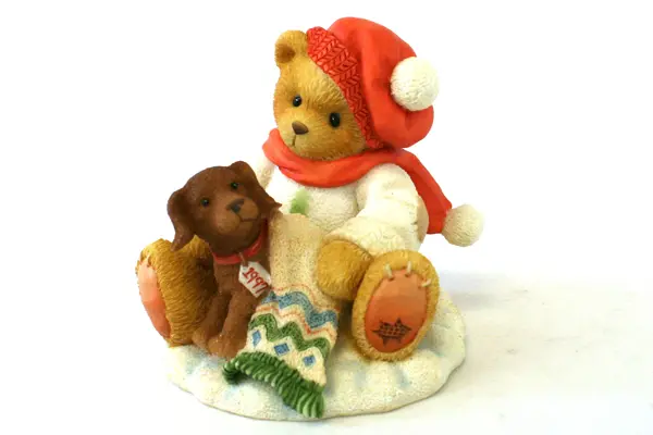 Enesco Cherished Teddies Lee Bear's Best Friend Puppy Figurine 1997 Box COA