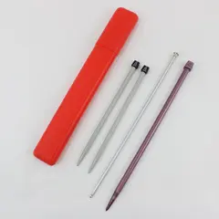 Lot of 4 Knitting Needles, 2 Susan Bates US 13, 12mm US 17 Red Case