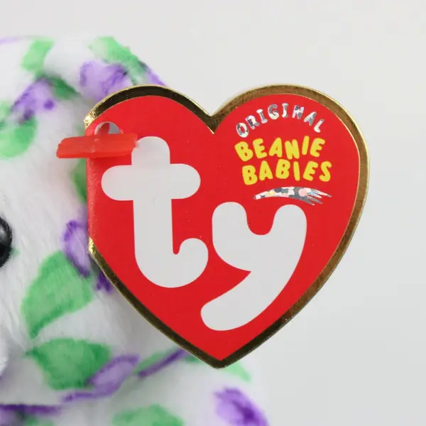 Ty Beanie Baby Corsage the Bear Purple Floral Plush 2003 Retired