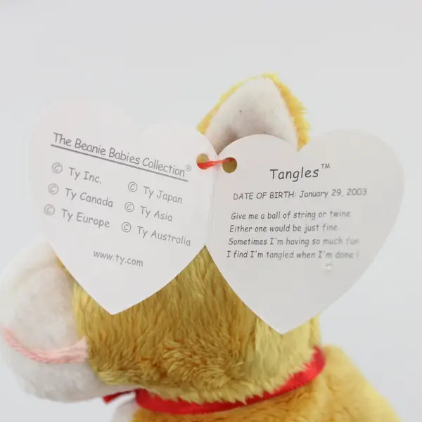 Ty Beanie Baby Tangles the Cat Ginger Orange Kitten Retired 2003