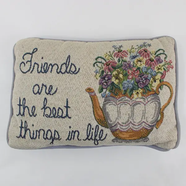 Friends Quote Tapestry Throw Pillow Cushion 12 x 8 Inch