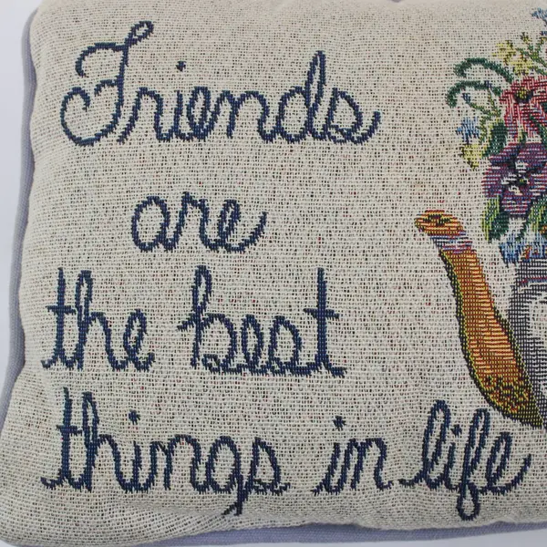 Friends Quote Tapestry Throw Pillow Cushion 12 x 8 Inch