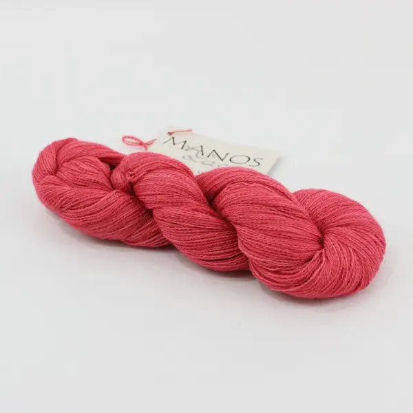 Skein of Manos del Uruguay Lace Yarn Pink, Baby Alpaca/Silk/Cashmere 439 yds. 