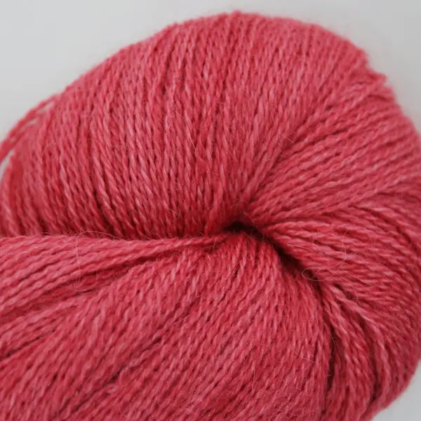 Skein of Manos del Uruguay Lace Yarn Pink, Baby Alpaca/Silk/Cashmere 439 yds. 