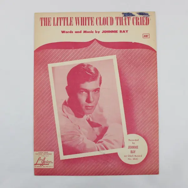 Vintage 1951 The Little White Cloud That Cried Sheet Music by Johnnie Ray 