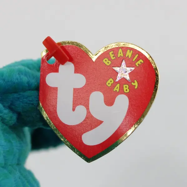 TY Beanie Baby Hornsly 2000 Teal Triceratops Dinosaur Plush With Tag