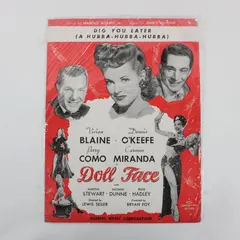 VTG 1945 Doll Face Movie Sheet Music Dig You Later (A Hubba-Hubba-Hubba) Sealed