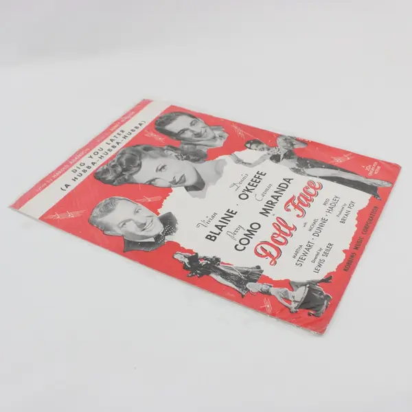 VTG 1945 Doll Face Movie Sheet Music Dig You Later (A Hubba-Hubba-Hubba) Sealed