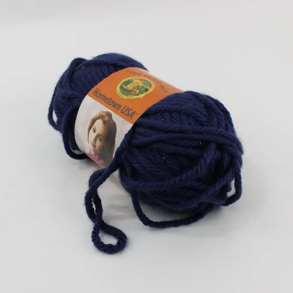 Skein of Lion Brand Hometown USA Yarn San Diego Navy Bulky, New Lot #67343