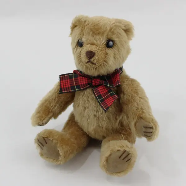 1999 GUND Teddy Bear 8in Model 9603 Tartan Bow Polyester Plush