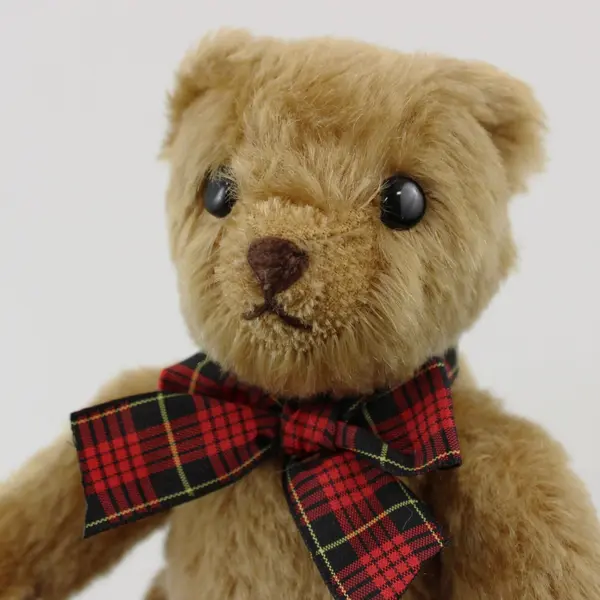 1999 GUND Teddy Bear 8in Model 9603 Tartan Bow Polyester Plush