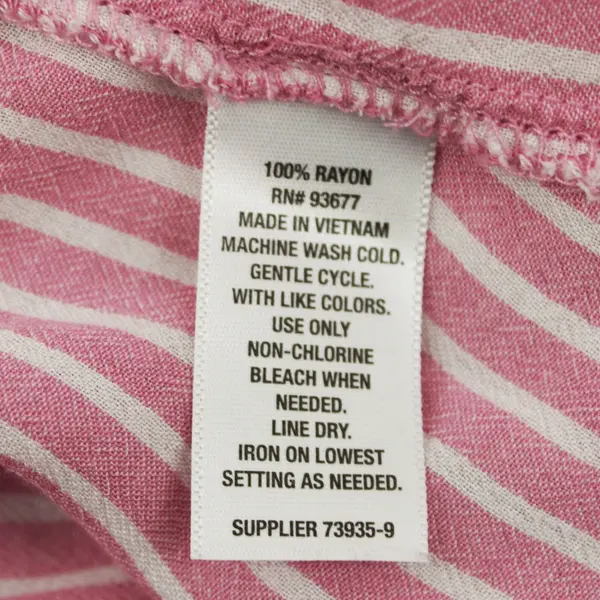 A New Approach Women's XL Pink White Striped Long Sleeve Blouse