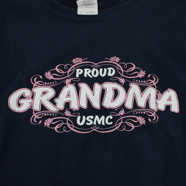 Gildan Proud Grandma USMC Women's XL Navy Blue T-Shirt