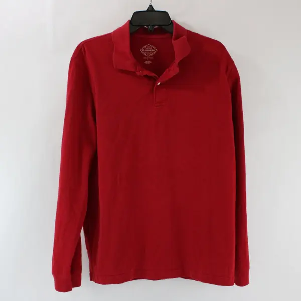 St. John's Bay Legacy Polo Men's Large Red Long Sleeve Shirt