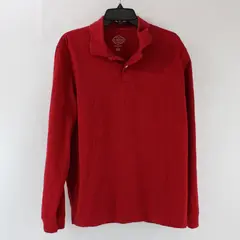 St. John's Bay Legacy Polo Men's Large Red Long Sleeve Shirt