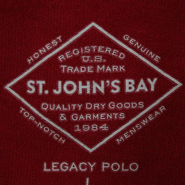 St. John's Bay Legacy Polo Men's Large Red Long Sleeve Shirt